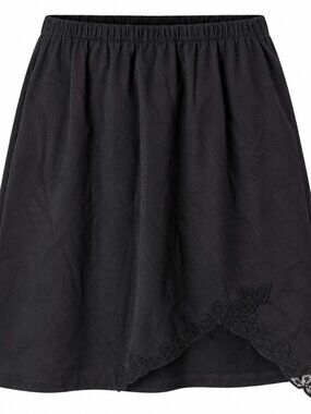 Vintage Sears Roebuck Black Nylon Half Slip Lace Floral Hem Size L
